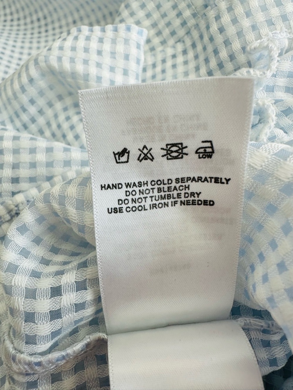 English Factory Gingham Blue & White Ruffle Peplum Top Size S - Picture 10 of 11